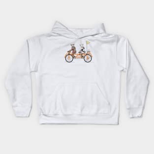 Cows on a tandem bike Kids Hoodie